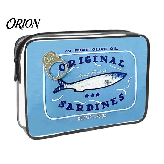 Süßer Reiseorganizer für Mädchen Sardinendose Kosmetiktasche, Durchsichtige Wasserdichte Make-up-Tasche, Reißverschluss Transparenter Aufbewahrungsbeutel Verschluss Toilettenartikel Damen Pinsel