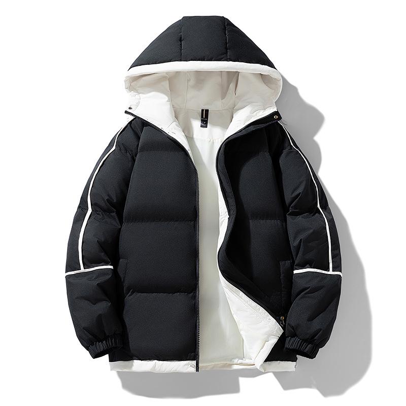Men's Trendy Hooded Puffer Jacket - Winter Warmth & Loose Fit