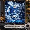 Personalized Wall Tapestry,Blue Lock Custom Printed Name, Fabric Wall Art For Indoor Room Backdrop