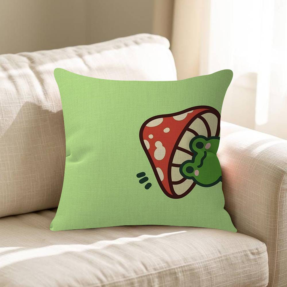 Cartoon Frog Mushroom Pillowcase Toon Gift Cushion Cover Bedroom Home Sofa Chair Seat Decor Pillow Case