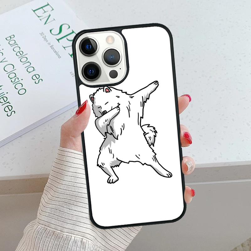 Cartoon Samoyed Dog Phone Case cover For iPhone 17 Air 15 16 16e 14 13 Pro Max Coque 12 11 Pro Max For Apple PLUS fundas