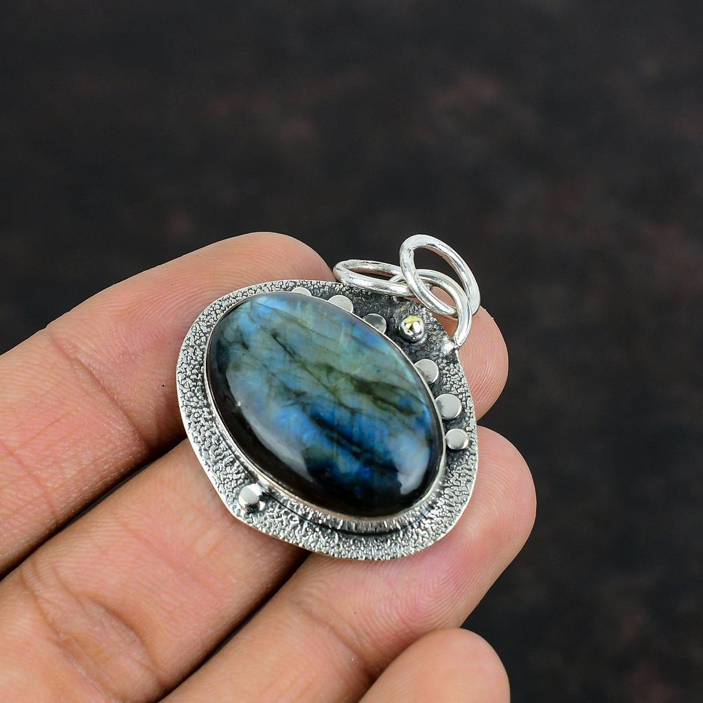 Labradorite Pendant Genuine Gemstone Jewelry 925 Sterling Silver Pendant Handmade Latest Design Pendant Birthstone Pendant Engagement Gifts