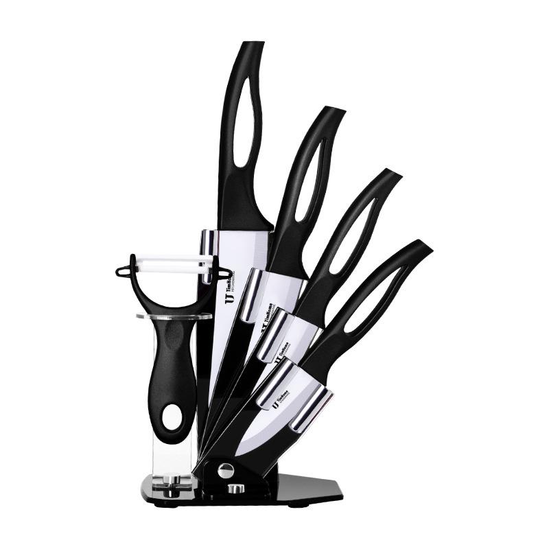 

Набор из 6 предметов 3 4 5 6 дюймов + пара + держатель для ножей Керамический нож Кухонный нож Фрукты Практичный кухонный набор шеф-повара чёрный