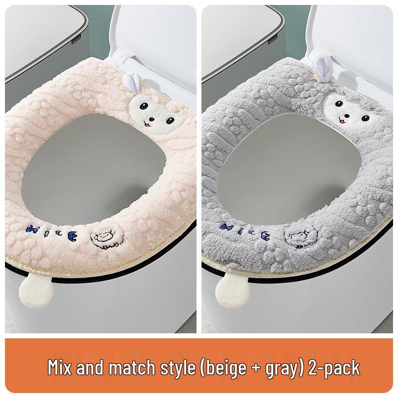 Winter Thickened Toilet Seat Cushion, Waterproof & Zippered, Universal Fit for All Seasons