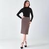 Elegant Plaid High-Waisted Knee-Length Pencil Skirt for Office Fashion