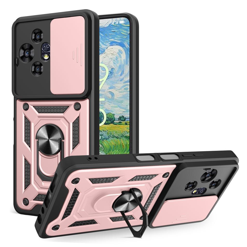 For TCL 50 Pro NxtPaper 5G Deksel med Skyvekamera-deksel PC+TPU Støtteben Telefondeksel