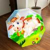 1pc Calf, Pastoral Automatic Open/Close Umbrella, 8-Rib Sturdy Frame, Umbrella for Travel, Everyday, Formal Events Yy251126031