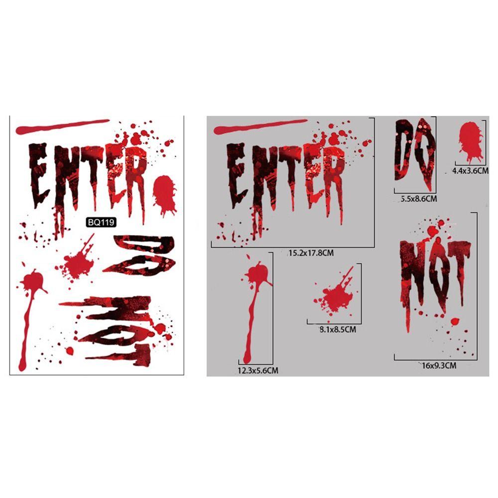 Removable Scary Halloween Sticker Electrostatic Halloween Bloody Decal Window Ghost Decal  Bathroom