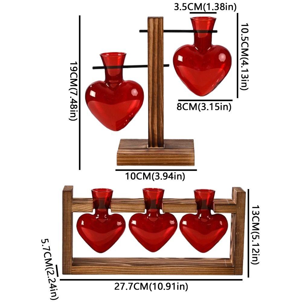 Transparente Hydroponik-Pflanzenvase Holzständer Holzrahmen Vase Pflanzenliebhaber Geschenk