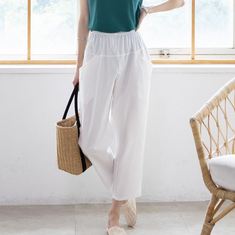 

Tooxika Брюки-гаремы длиной девять точек Женские повседневные брюки больших размеров Свободные брюки-гаремы Модные XL белый