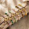 Niche Design Fashionable Color Natural Stone Beaded Stainless Steel Rice Bead Ot Buckle Bracelet Female Br-3051
