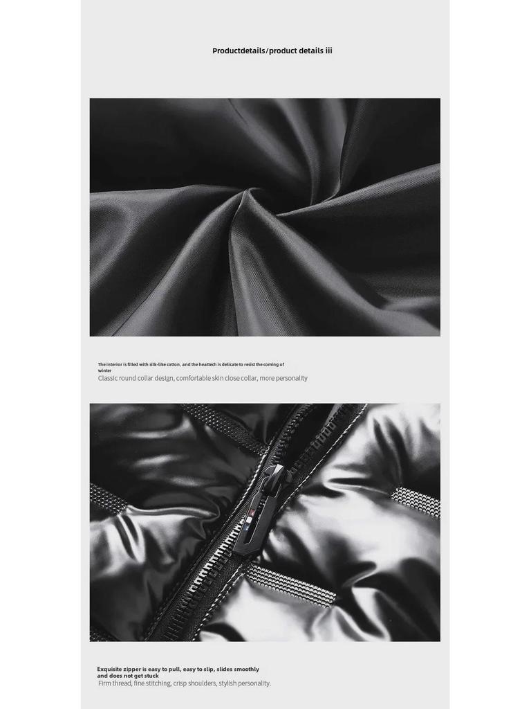 Men's Shiny Hooded Winter Cotton Coat - Korean Style, Trendy, Versatile, and Handsome Design