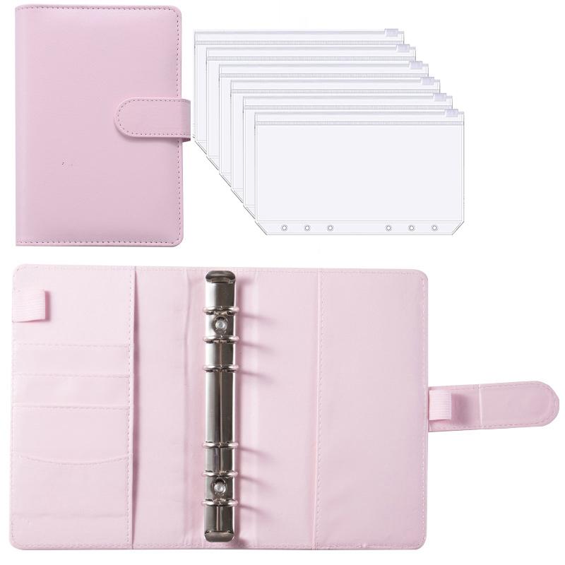 A6 PU Leather Budget Binder Notebook Cash Envelopes System Set,with Binder Pockets for Money Budget Saving Bill Organizer