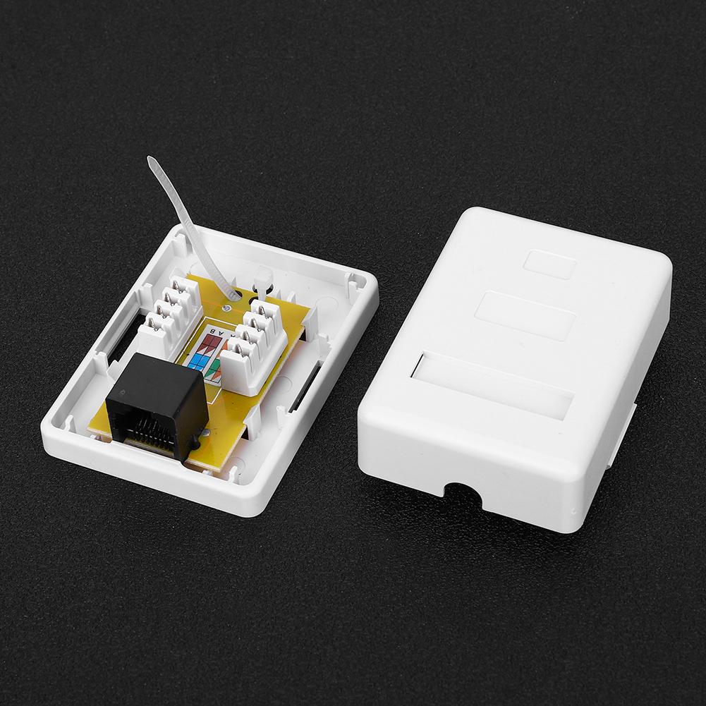 2pcs RJ458P8C CAT6 Single Port Networks Wiring Surface Mounted Desktop Information Junction Box