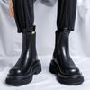 2024 neue Frühling Herbst Grün Schwarz stiefel männer Japan Koreanische Mode Stiefel Britischen Plüsch High Top Glänzend herren schuhe