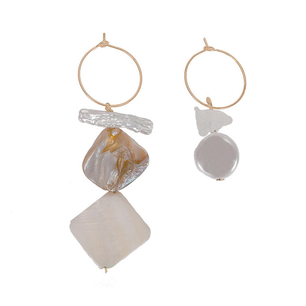 

Woman Fashion Holiday Style Shell Pendant Earrings Sweet Asymmetric Earrings style 1 #1