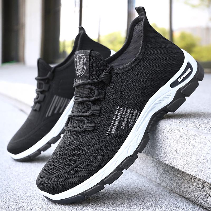 Fashion Men's Sports Shoes Summer Breathable Casual Sneakers Knitted Mesh Running Single Shoes Trendy for Men Cheap Shoes Clearance