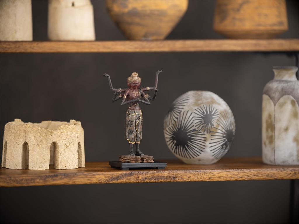 Miniature Buddha Ashura Wood Buddhist Buddha statue world (wooden boxwood) - carving, statue, figure, (GSBcol Ashura)