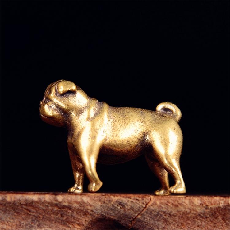 Recyclable Bronze French Rottweiler Sculpture Environmental Aware Desk Decoration Artisanal Gift for Telecommute
