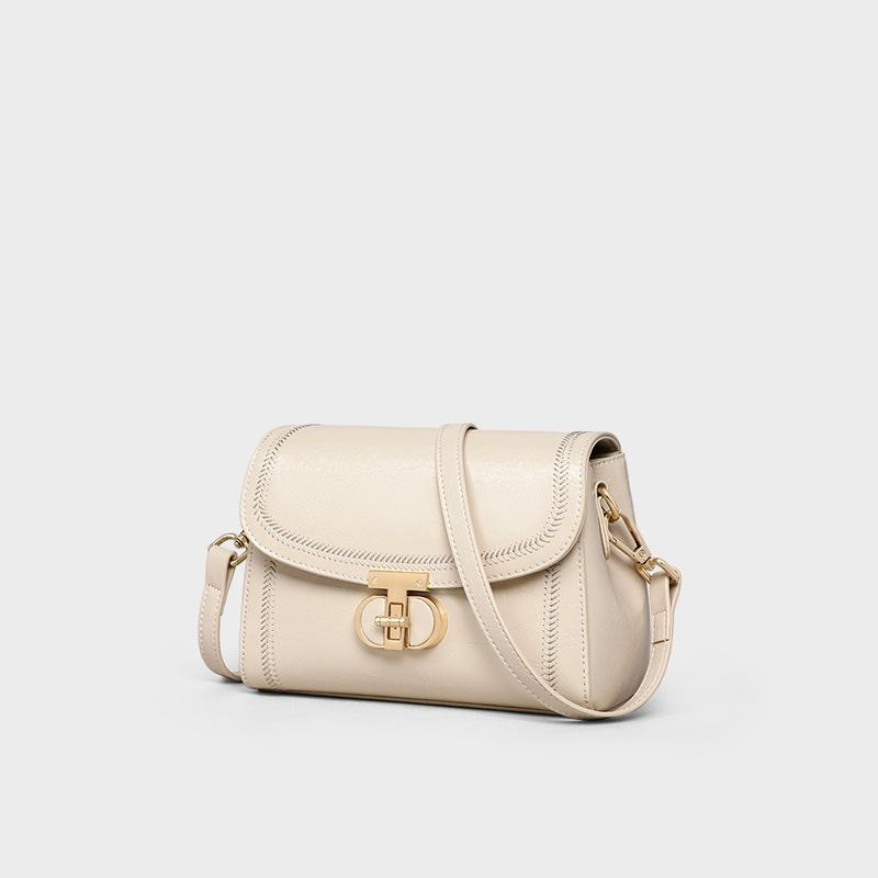 Ny Høst- og Vinter Dame Crossbody-veske Underarmsveske Ekte Skinn En-skulder Utsøkt Liten Veske