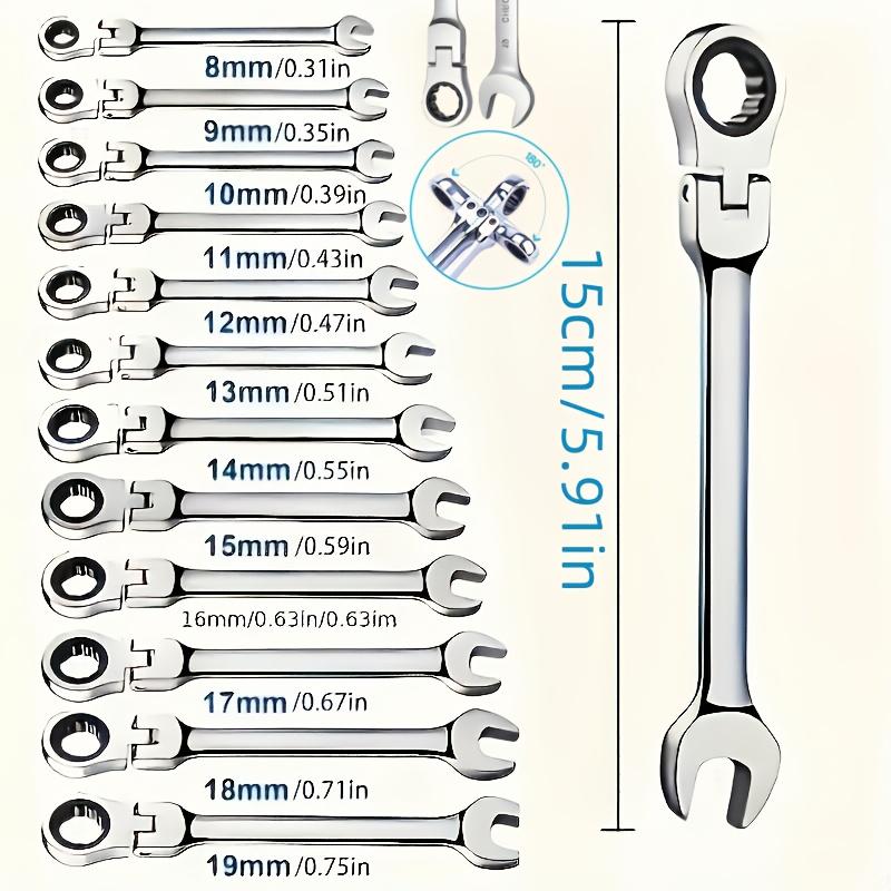 Multi-Function Ratchet Wrench 9mm, Two-Way Torque Industrial Grade 72-Tooth Design, Suitable for Various Equipment, Home Improvement Tools, Cars