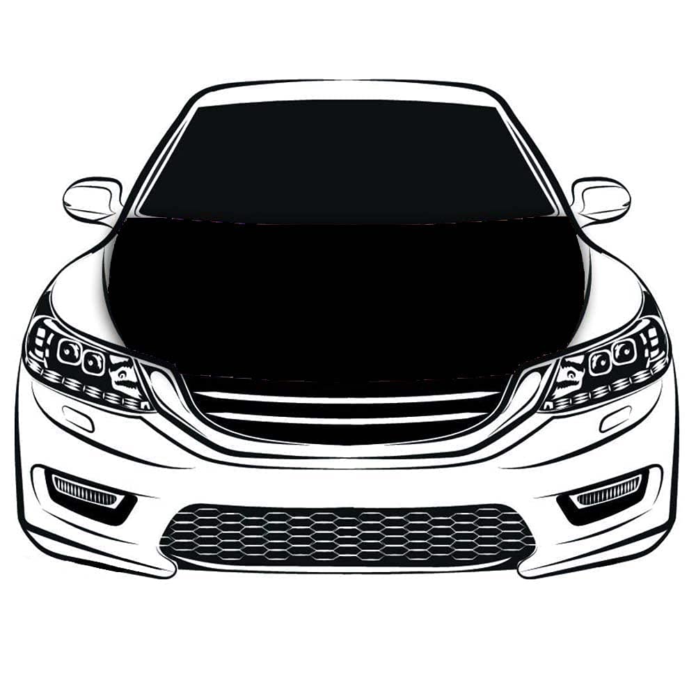 Black Oversized Car Hood Cover 3.3X5FT/6X7FT100% Polyester Elastic Fabrics Can be Washed Suitable for large SUV and Pickup Trucks (3.3X5FT)