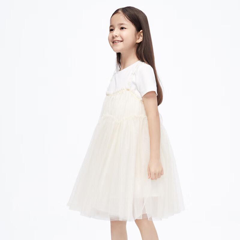 Little MO&Co. Girls' 2-Piece T-Shirt & Mesh Suspender Dress Set