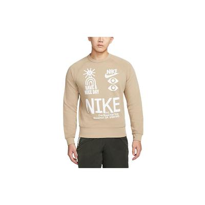 Nike Suéter Gola Careca Estampa Logo Alfabeto Masculino Caqui DQ4170-247