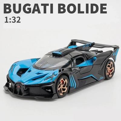 1/32 Bugatti Bolide Alloy Sport Car Model Toys Simulazione Diecasts Metal Vehicle con Suono Luce Tirare Indietro Decorazione Ragazzo Regali