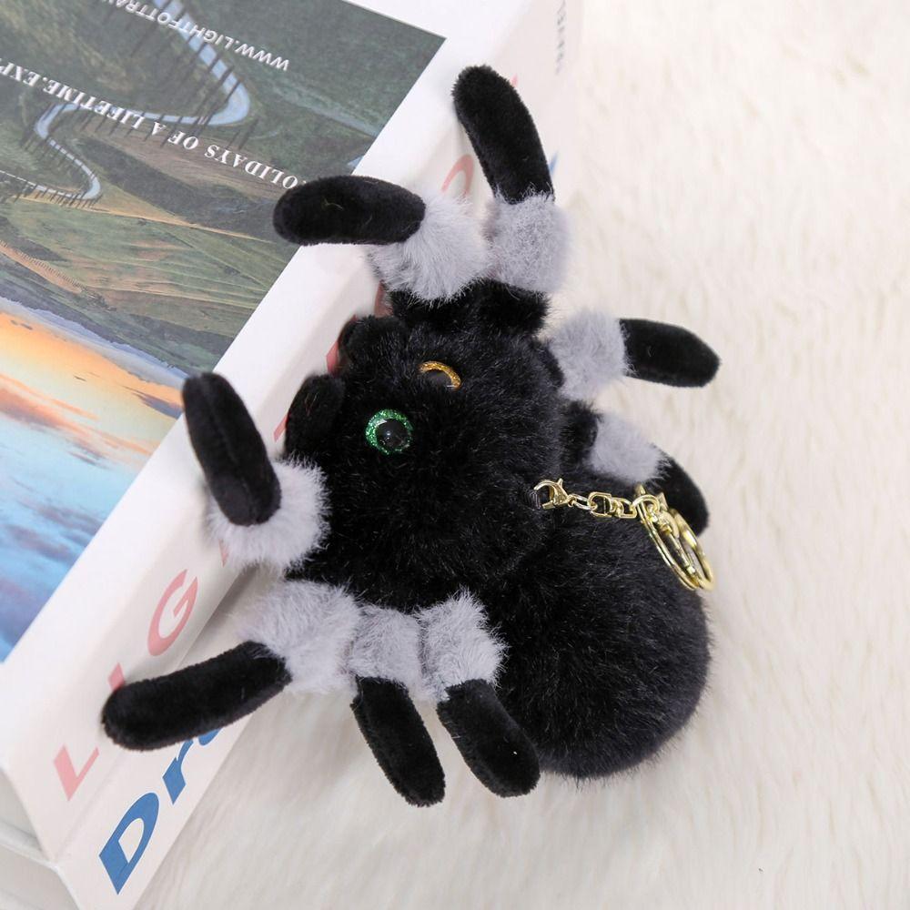 Simulation Colored Eye Spider Plush Pendant Fluffy Spider Plush Keychain Birthday Parties