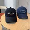 New Vintage Letter Embroidered Baseball Caps for Men and Women, Navy Blue Face-enhancing Soft-top Baseball Caps