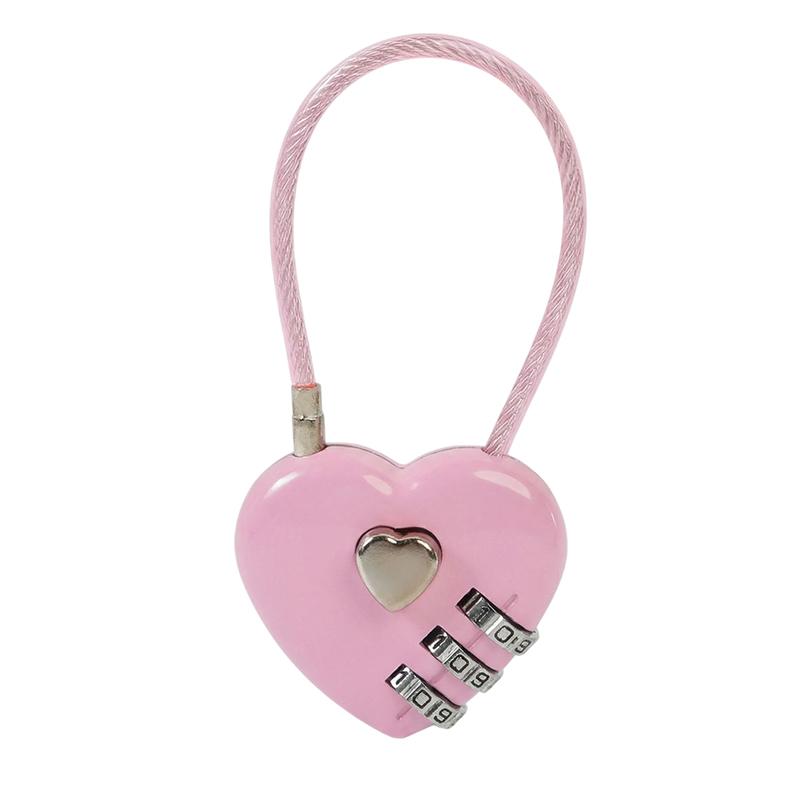 1Pcs Password Code Padlock Heart Style 3 Digit Password Combination Lock Love Password Lock Concentric Lock Padlock