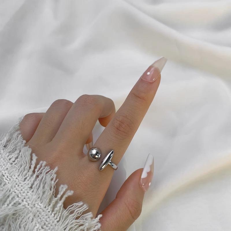 925 Silver Rings New Party Jewelry Vintage Charm Double Layer Geometric Nail Design Accessories Gift Dropship