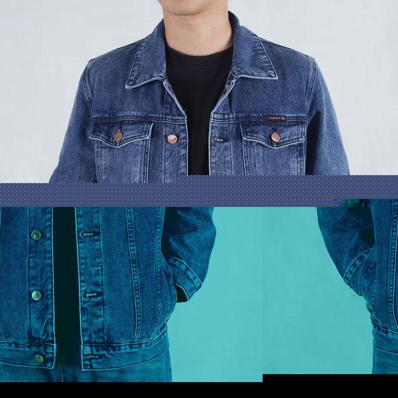 Men's Spring/Autumn 2023 Trendy Workwear Denim Jacket: Cool & Casual Teen Outerwear