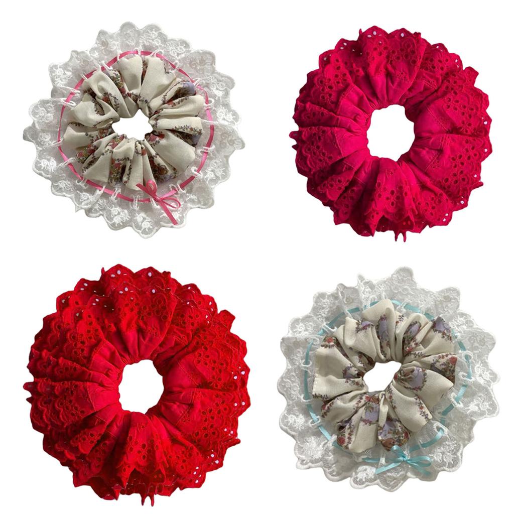 Lace Hair Scrunchies Soft Elastic Hair Ties Set for Women Teenage Girls Ponytail Holders Elastic Hair Accessories
