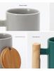 Nordische Keramiktasse mit Holzgriff - Ideal für das Büro, für Kaffee oder als Geschenk