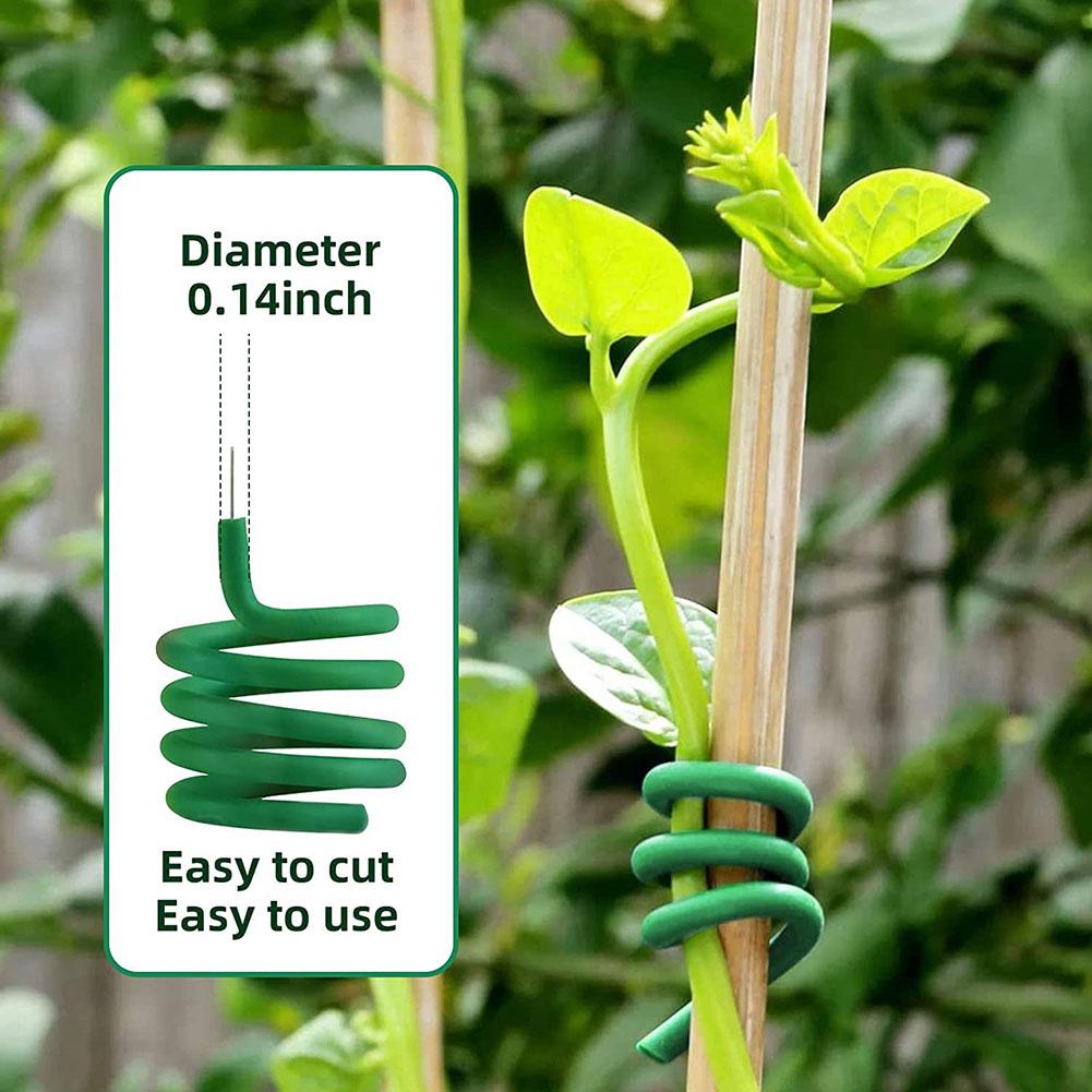 8m/10m Gardening Cable Ties Plant Twine Green Flexible Bendy Garden Support Wire Cable Tie Reusable Rubber Coated Steel Wire