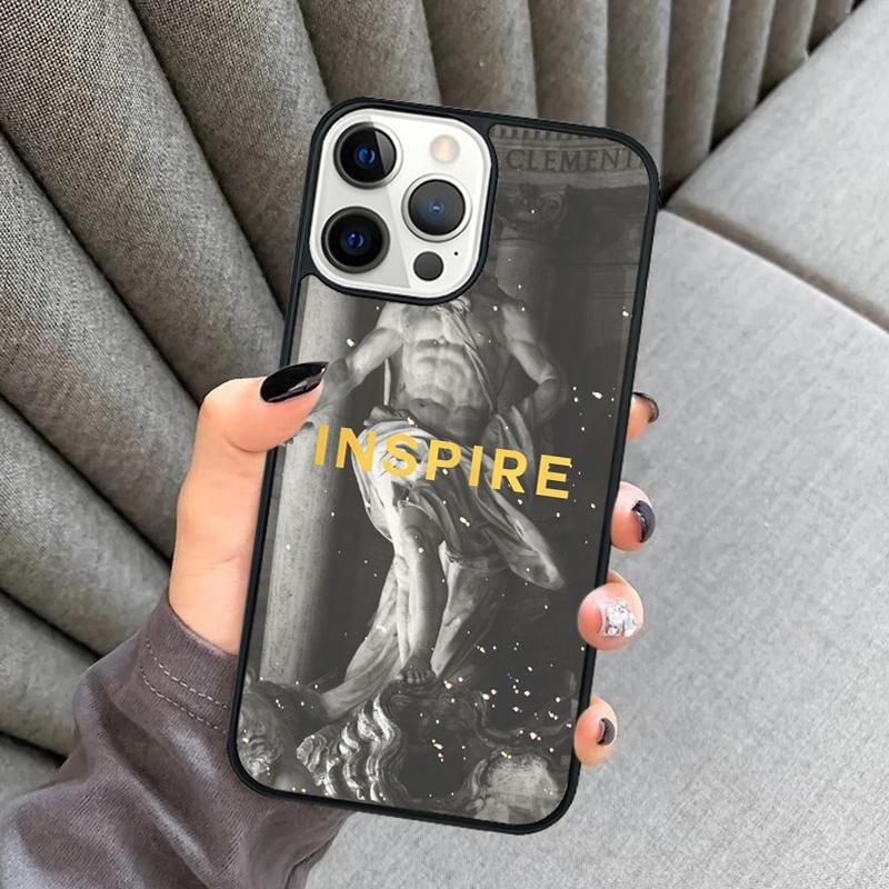 

Plaster Statue Sculpture Quotes Phone Case For iPhone 17 Air 16 16e 15 13 14 Pro Max 11 12 Plus 2022 MAX Cover coque iPhone 12or12pro