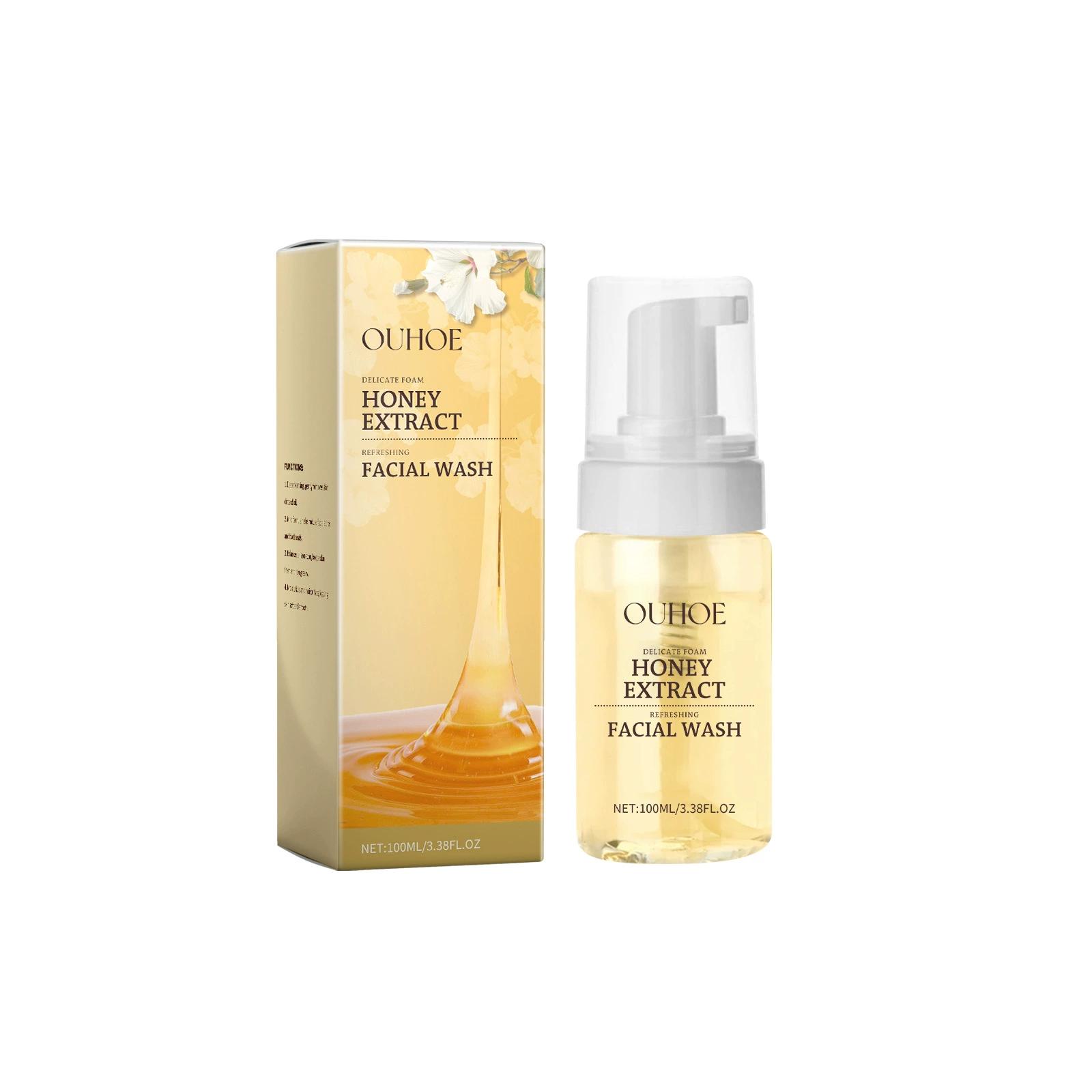Honey Facial Foaming Cleanser Gentle Oil Control Reduce Acne Blackhead Purify Pore Soothing Relieve Redness Hydrating Face Wash