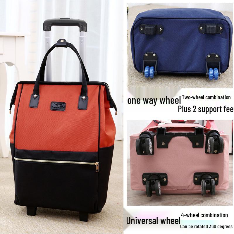 Lightweight Universal Wheeled Backpack: Large Capacity, Double Shoulder, Handheld, Travel-Friendly Luggage Bag