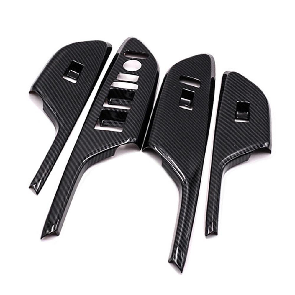 Carbon Fiber Look Interior Door Window Switch Cover Trim For Honda Civic 2016-2020