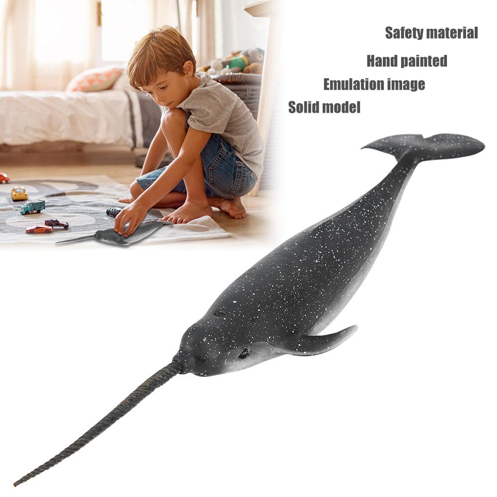 Solid Plastic Narwhal Figurine Ocean Animal Model Kid Children Educational Toys
