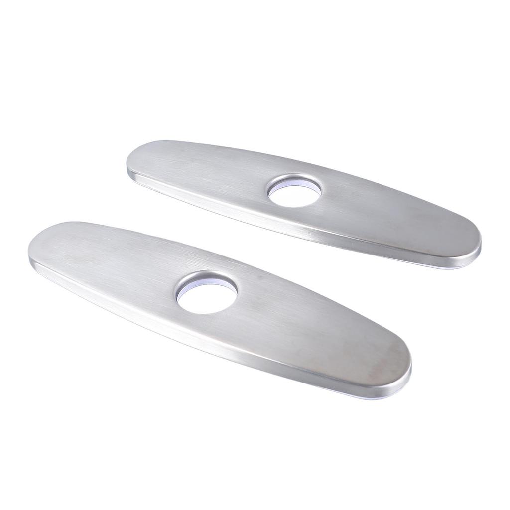 2PCS Hole Cover Deck Plate Pull Down Faucet Plate Stainless Steel Easy Maintenance Anti Leakage for Kitchen Sink