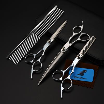 7.0inch Pet Grooming Scissors Set Straight Cut Teeth Cut Fish Bone Scissors Prt Grooming