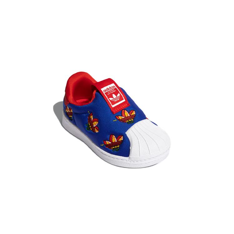 Adidas Originals SUPERSTAR 360 Abrasion Resistant Low top Toddler Shoes Blue White Red Infant And Toddler FY2512