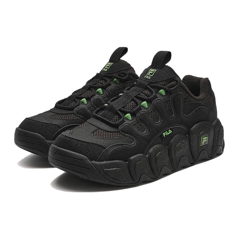 Fila Croissant Fabric Synthetic Leather TPU Comfortable Versatile Low-Top Dad Shoes Men Sneaker Black F12M342123FIB
