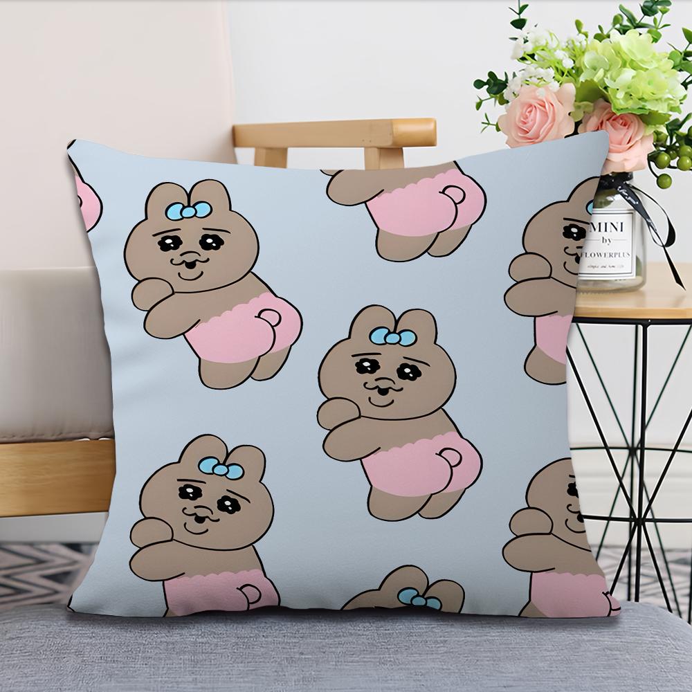 O-Opanchu Cute U-Usagi Pillow Case Fan Style Square Home Decor Cushion Cover Design Printed