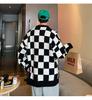 Men’s Loose Checkerboard Round Neck Knitted Sweater: Versatile, Long-Sleeved, Casual Pullover for a Fashion-Forward Look