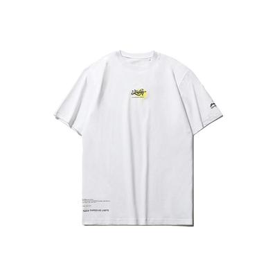 Letter Print Sports Crew Neck Short Sleeve T-Shirt Men Tops White AHSR079-1