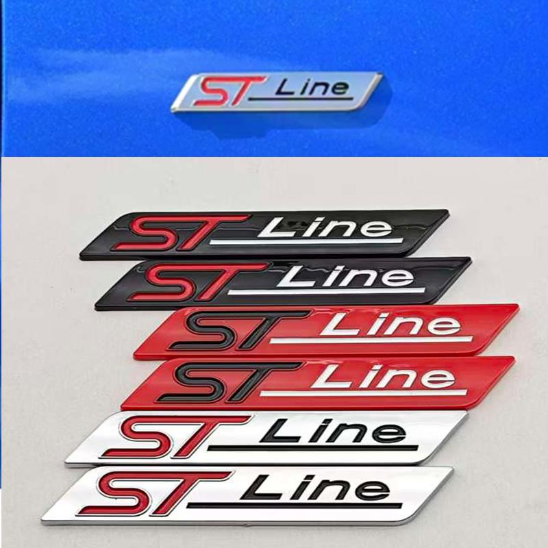 3D ABS Car Styling Logo ST Line Badge Rear Trunk Fender Side Emblem Sticker For Ford STLINE Focus Mondeo Fiesta Kuga Accessories